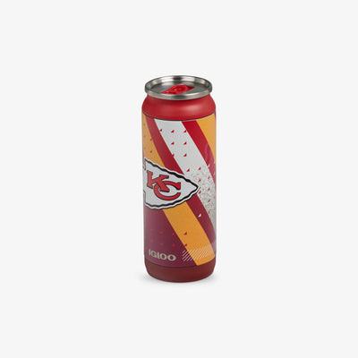 Angle View | NFL 16 Oz Can::Chiefs::Sliding mouth-opening tab 