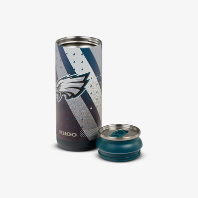 Open View | NFL 16 Oz Can::Eagles::Removable, leakproof lid 