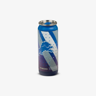 Angle View | NFL 16 Oz Can::Lions::Sliding mouth-opening tab 