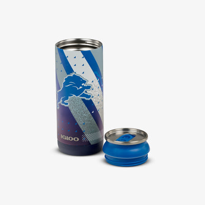 Open View | NFL 16 Oz Can::Lions::Removable, leakproof lid 