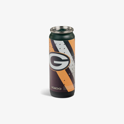 Angle View | NFL 16 Oz Can::Packers::Sliding mouth-opening tab 