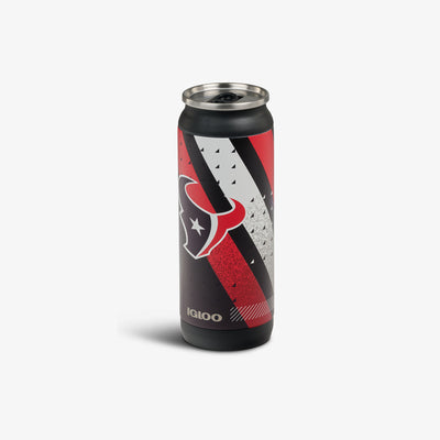 Angle View | NFL 16 Oz Can::Texans::Sliding mouth-opening tab 