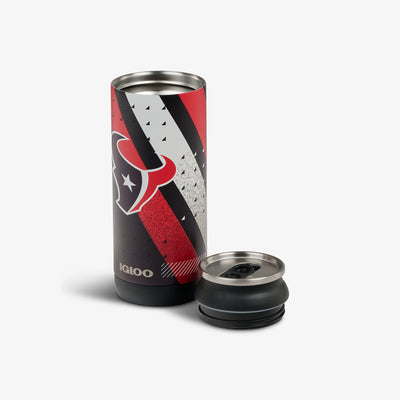Open View | NFL 16 Oz Can::Texans::Removable, leakproof lid 