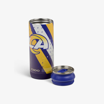 Open View | NFL 16 Oz Can::Rams::Removable, leakproof lid 