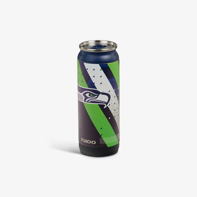 Angle View | NFL 16 Oz Can::Seahawks::Sliding mouth-opening tab 