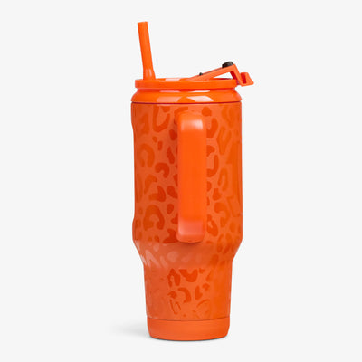 Profile View | NFL 32 Oz Leopard Flip ‘n’ Sip Travel Mug::Bengals::Side handle 
