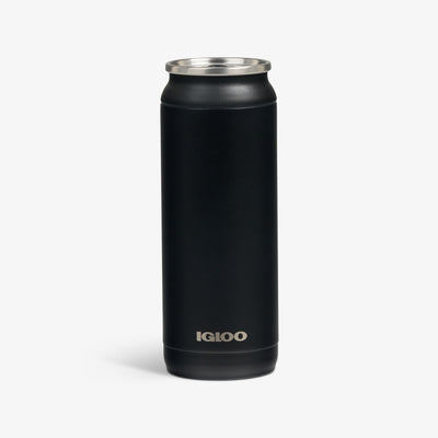 Front View | 16 Oz Can::Black::Durable stainless steel  