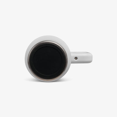 Bottom View | 18 Oz Flip ‘n’ Sip Travel Mug::White::Built-in coaster