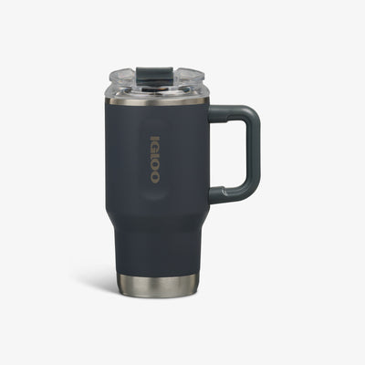Front View | 18 Oz Flip ‘n’ Sip Travel Mug::Carbonite::Fits in standard cup holders