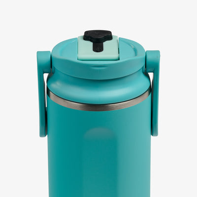 Open Lid View | 16 Oz Flip ‘n’ Sip Tumbler::Lagoon Teal::Leakproof Flip ‘n’ Sip lid