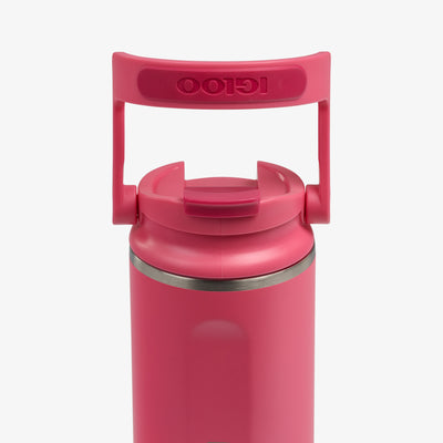 Close Up Lid View | 16 Oz Flip ‘n’ Sip Tumbler::Thrift Pink::Up to 24hrs cold / 4hrs hot*