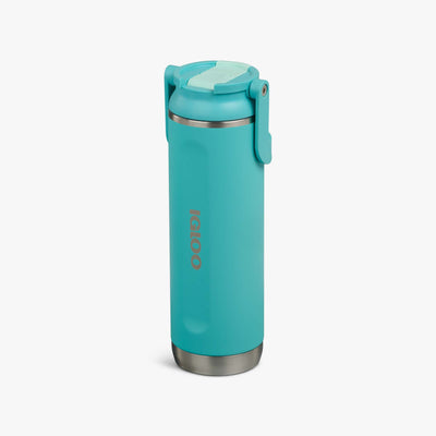 Angle View | 20 Oz Sport Sipper Bottle::Lagoon Teal::No-look-sip indicator