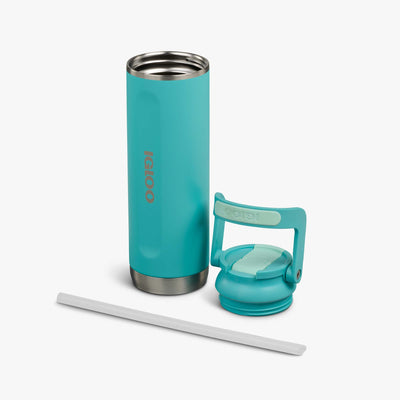 Lid Off View | 20 Oz Sport Sipper Bottle::Lagoon Teal::Double-wall, vacuum-insulated