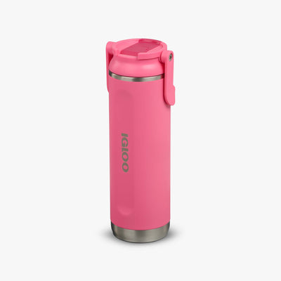 Angle View | 20 Oz Sport Sipper Bottle::Thrift Pink::No-look-sip indicator