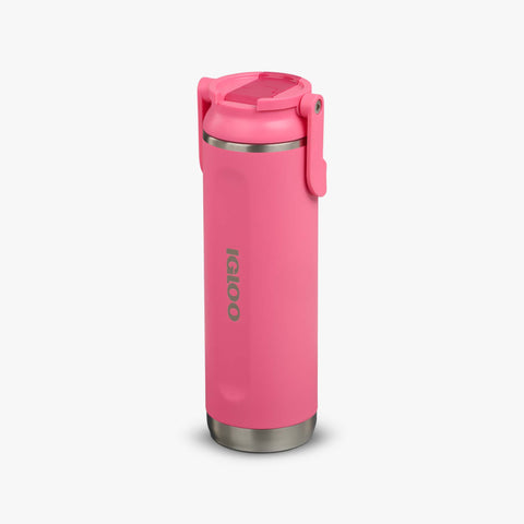 Angle View | 20 Oz Sport Sipper Bottle::Thrift Pink::No-look-sip indicator