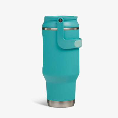 Profile View | 32 Oz Sport Sipper Bottle::Lagoon Teal::Tuck Tight handle