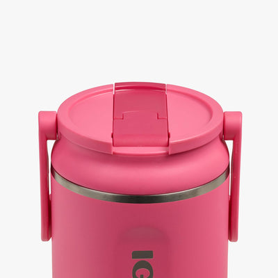 Lid Closed View | 32 Oz Sport Sipper Bottle::Thrift Pink::Leakproof sport sipper lid