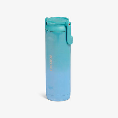 Angle View | 20 Oz Sport Sipper Bottle::Gradient Teal::No-look-sip indicator 