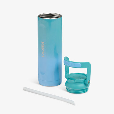 Lid Off View | 20 Oz Sport Sipper Bottle::Gradient Teal::Double-wall, vacuum-insulated