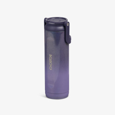 Angle View | 20 Oz Sport Sipper Bottle::Gradient Grape::No-look-sip indicator 