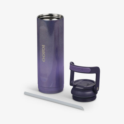 Lid Off View | 20 Oz Sport Sipper Bottle::Gradient Grape::Double-wall, vacuum-insulated