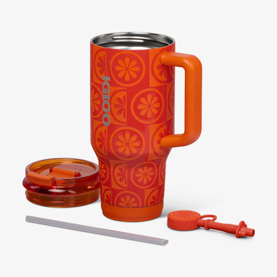 Parts View | 32 Oz Flip ‘n’ Sip Travel Mug::Orange::