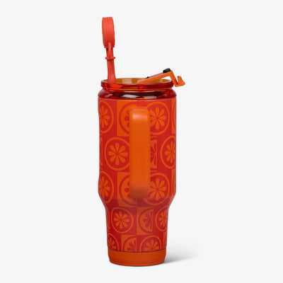 Profile View | 32 Oz Flip ‘n’ Sip Travel Mug::Orange::