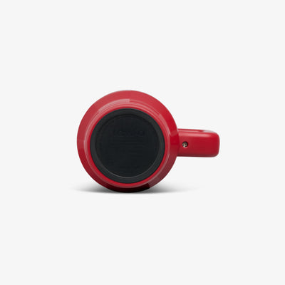 Bottom View | 32 Oz Flip ‘n’ Sip Travel Mug::Crimson Check::Built-in coaster