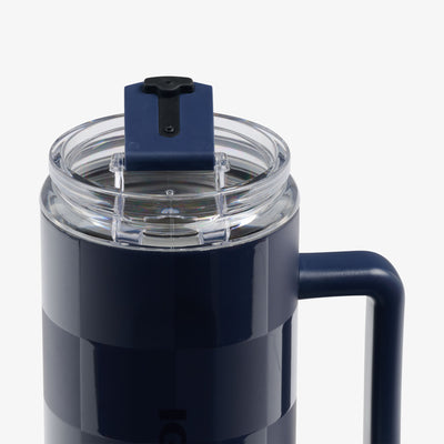 Lid Open View | 1L Beer Mug::Navy Check::