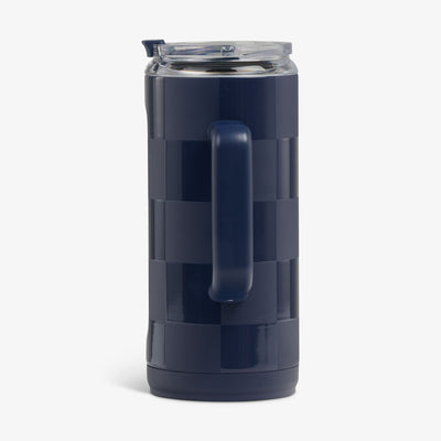 Handle View | 1L Beer Mug::Navy Check::Side handle
