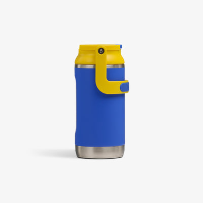 Profile View | Kids Lunch 12 Oz Sipper Bottle::Electric Indigo::