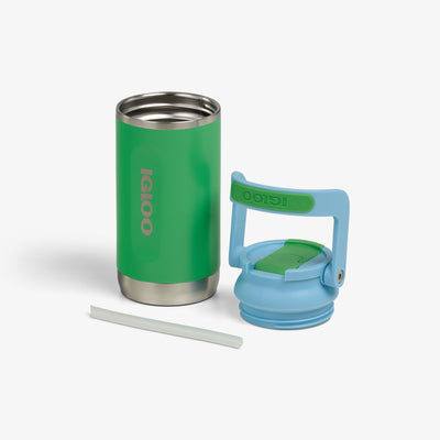 Open View | Kids Lunch 12 Oz Sipper Bottle::Retro Green::Double-wall, vacuum-insulated