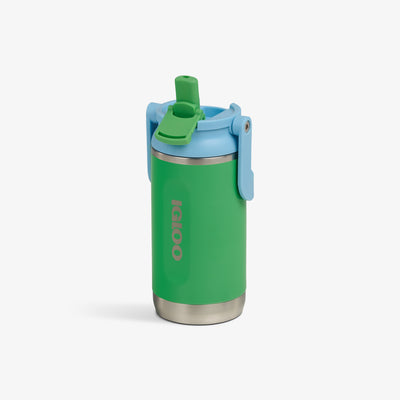 Angle View | Kids Lunch 12 Oz Sipper Bottle::Retro Green::