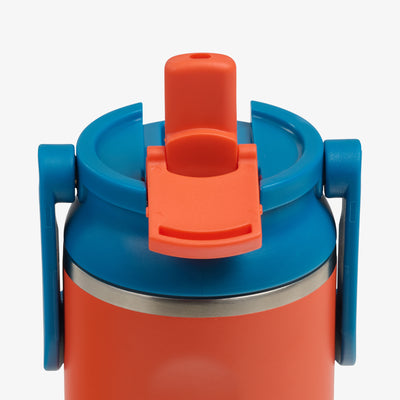 Front View | Kids Lunch 12 Oz Sipper Bottle::Safety Orange::Sipper straw