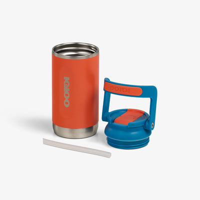 Front View | Kids Lunch 12 Oz Sipper Bottle::Safety Orange::Double-wall, vacuum-insulated