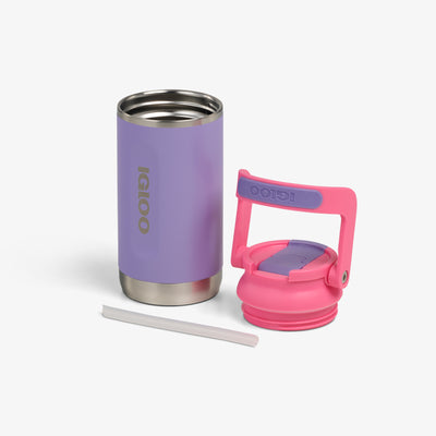 Front View | Kids Lunch 12 Oz Sipper Bottle::Dusted Grape::Double-wall, vacuum-insulated
