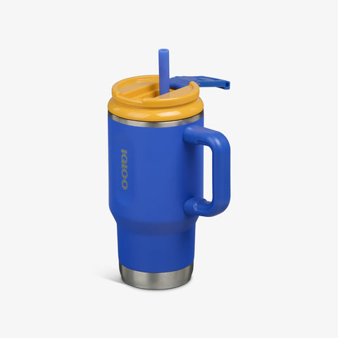 Angle View | Kids Lunch 18 Oz Travel Mug::Electric Indigo::