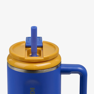 Straw View | Kids Lunch 18 Oz Travel Mug::Electric Indigo::Flip straw w/protective cover