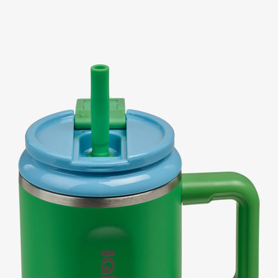 Straw View | Kids Lunch 18 Oz Travel Mug::Retro Green::Flip straw w/protective cover