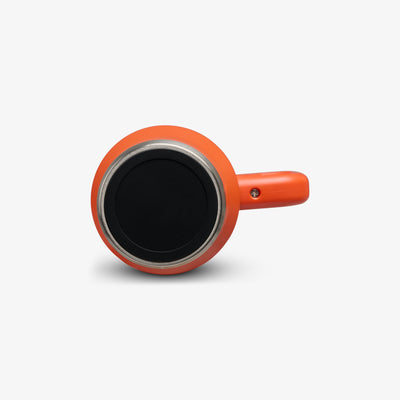 Bottom View | Kids Lunch 18 Oz Travel Mug::Safety Orange::Built-in coaster