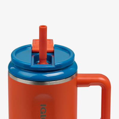 Straw View | Kids Lunch 18 Oz Travel Mug::Safety Orange::Flip straw w/protective cover