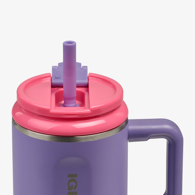 Straw View | Kids Lunch 18 Oz Travel Mug::Dusted Grape::Flip straw w/protective cover