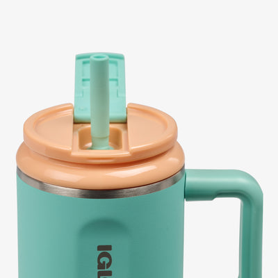 Straw View | Kids Lunch 18 Oz Travel Mug::Jelly Mint::Flip straw w/protective cover