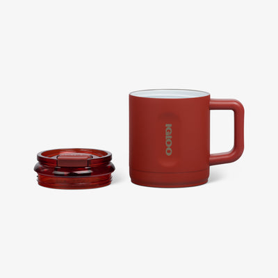 Lid Off View | 15 Oz Ceramic-Lined Coffee Mug::Amber::Stainless steel w/ceramic lining