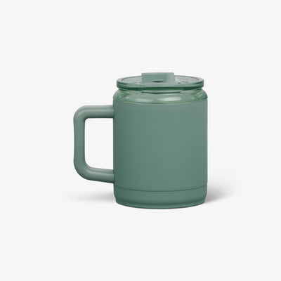 Back View | 15 Oz Ceramic-Lined Coffee Mug::Sage::Ergonomic handle