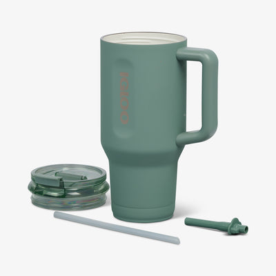 Parts View | 32 Oz Ceramic-Lined Travel Mug::Sage::Stainless steel w/ceramic lining