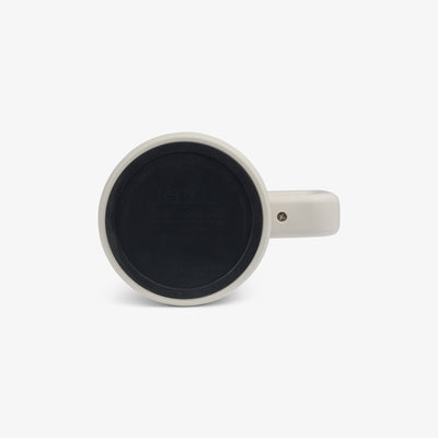 Bottom View | 15 Oz Ceramic-Lined Coffee Mug::Chalk::Built-in coaster
