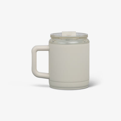 Back View | 15 Oz Ceramic-Lined Coffee Mug::Chalk::Ergonomic handle