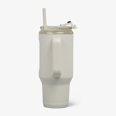 Profile View | 32 Oz Ceramic-Lined Travel Mug::Chalk::Ergonomic handle