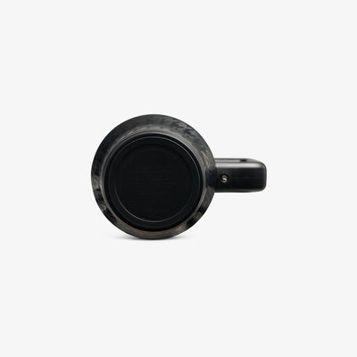 Angle View | 32 Oz Flip ‘n’ Sip Travel Mug::Luxe Black::Built-in coaster